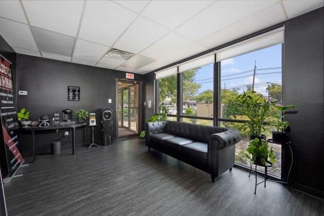 Reception area at Rebel Aesthetics in New Jersey.